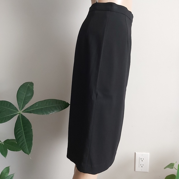 vintage Aquascutum England black wool pencil skirt midi - Picture 3 of 16